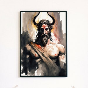 Pluto Hades, The God of Underworld & Death, Greek Mythology Print, Watercolor Hades Pluto Printable Poster