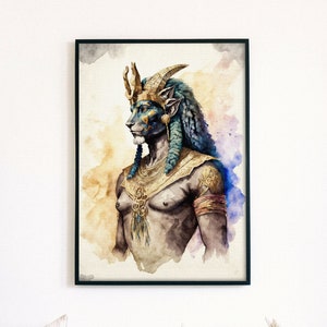 Geb Egypt God Print, Gods of Egypt, Egypt Mythology Print, Geb God of Earth Printable Poster Digital Download