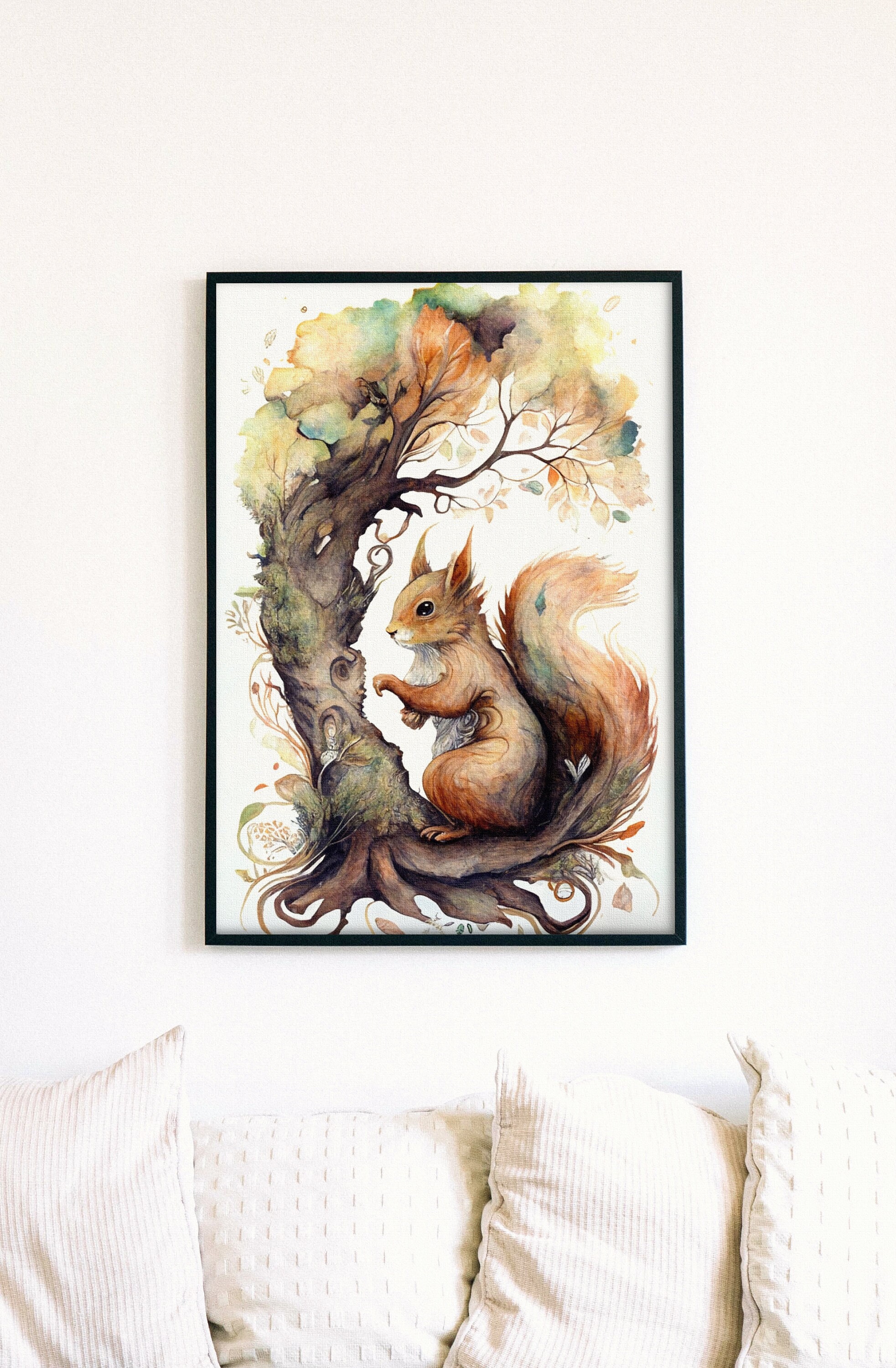 Ratatoskr The Messenger, Norse Mythology Print, Watercolor Ratatoskr Printable Viking Poster Digital Download