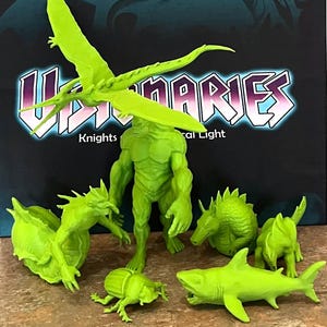 visionaries cartoon figure darkling lords  totem set of 7 figures goes with hasbro