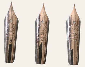 Lot 3 Vintage ABT Osmit Nibs Number 44/4 Steel Fine Gradation, Fine Vintage Nibs, Retro Fountain Pen Nibs, Vintage Fountain Pen