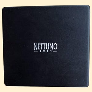 Box Cofanetto NETTUNO 1911 black, Black velvet pen holder box, vintage luxury pen box holder, Italian collectible vintage pen case