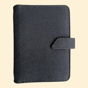 Organizer GREENWITCH Formato Tipo Pocket Nylon Oxford Nero, organizer vintage agenda retrò, agenda tascabile compatta compatibile Filofax