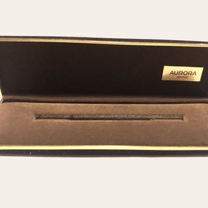 Coffret VINTAGE - étui en velours marron pour stylo plume Aurora VERMEIL, étui à stylo vintage des années 80, accessoire stylo fabriqué en Italie,
