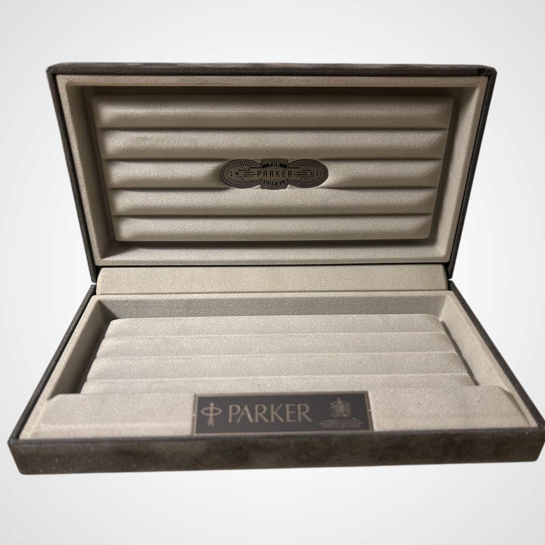 Original Vintage Parker Duofold Box | Used Pen Holder | Grey