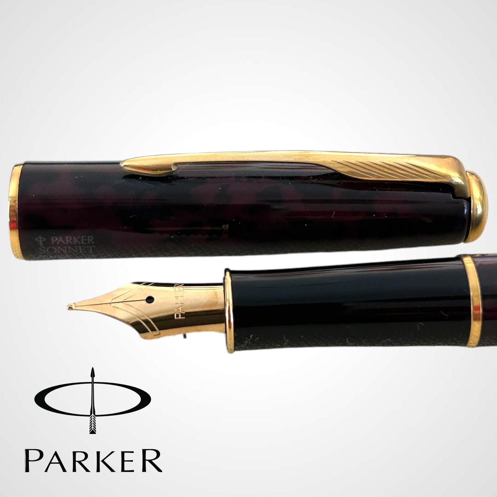 Parker Sonnet Autumn Red Fountain Pen Gold Plated 14K Dimonite G