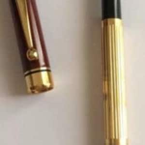 Filcao Stilografica Laminato Oro E Lacca Bordeaux - fountain pen, penna vintage, penna retrò, penna made in Italy