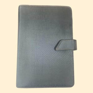 Organizator Agenda GREENWITCH Iron Personal z mikrofibry w kolorze benzyny Made In Italy NOS, kalendarz w stylu vintage zgodny z Filofax, kompaktowy program