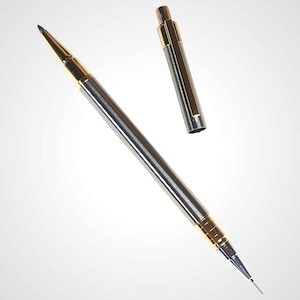 Filcao Doublette Penna A Sfera + Portamine vintage 2 in 1 acciaio, vintage ballpoint pen + mechanical pencil, penna retrò made in Italy