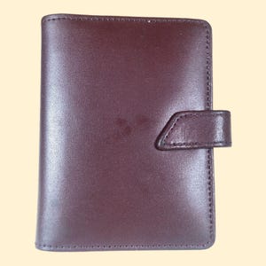 Organizer Agenda GREENWITCH Victoria Mini Pelle Vitello bordeaux 12 X 9 Made In Italy, NOS Diario vintage tascabile compatibile Filofax