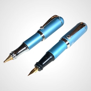 Set FILCAO Ladybug Penna Stilografica + Penna a Sfera, Alluminio Azzurro, Vintage Micro Penne, penna da collezione, da borsetta taschino