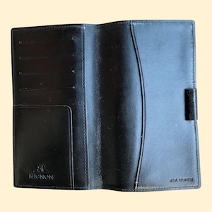 Porta Agenda-Rubrica MIGNON PARIS in Pelle Nera due versioni, Porta Agenda Vintage Porta carte elegante pelletteria vintage lusso