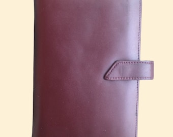 Organizer Agenda GREENWITCH Personal Victoria model Made In Italy In real Smooth Bordeaux Leather, vintage agenda, organizer notebook diary