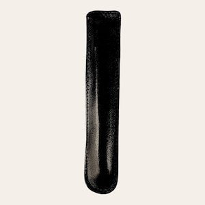 Portapenne Singolo In Pelle Nera, portapenne vintage, porta penne retrò, single pen holder, vintage pen holder, leather pen holder
