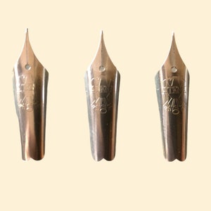 ATENA Lotto 3 Pennini Acciaio 6 per Penna Stilografica vintage, vintage nibs, Accessori per penne stilografiche retrò,