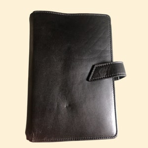 Agenda Organizadora GREENWITCH Formato Pessoal Made In Italy napa preta NOS, agenda italiana vintage, caderno diário compatível com Filofax