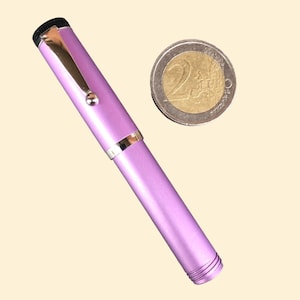Filcao Penna A Sfera Mini In Alluminio, colore viola, mini  vintage ballpoint pen, penna a sfera italiana, mini sfera retrò, biro italiana