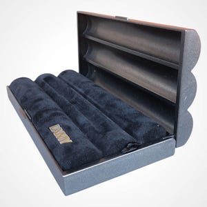 Estuche original LAMY para bolígrafo Persona, de plástico gris, interior de terciopelo negro. Envío gratuito. Estuche vintage para bolígrafos.