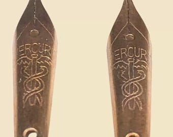 Fountain pen nibs, lot of 2, MERCURIO Fine gold nibs - vintage nibs, writing accessories, retro nibs, calligraphy nibs