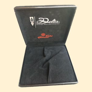 Boîte DELTA noire Giulietta Trophy, boîte à stylos en velours noir, porte-stylo de luxe vintage, étui à stylos de collection italien