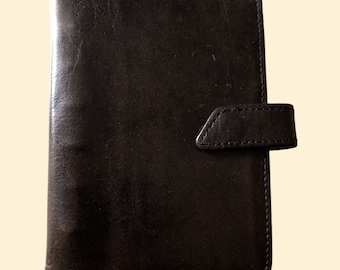 Organizer Agenda GREENWITCH NEWPORT formato Pocket Made In Italy In Pelle color nero, NOS, agenda italiana vintage diario quaderno anelli