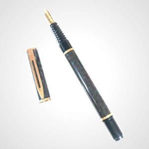 Waterman Laureat Füllfederhalter Dunkelgrau Lack Marmoriert Mittlere Abstufung, Vintage Füllfederhalter, Antiker Füllfederhalter