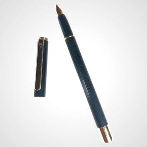 Penna Stilografica FILCAO Lacca Nero Satinata finiture dorate, penna italiana elegante vintage, Penna made in italy vintage  retrò