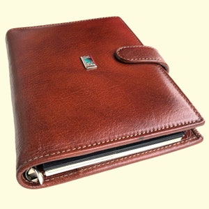 Organizer vintage in vera Pelle 365 G.Mazzuoli made in Italy, porta agenda quaderno vintage, italian leather, organizer agenda vintage retrò