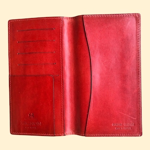 Porta Agenda-Rubrica MIGNON PARIS in Pelle rossa due versioni, Porta Agenda Vintage Porta carte elegante pelletteria vintage lusso