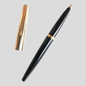 Stylo plume PARKER 45 avec capuchon stratifié doré, plume dorée, stylo vintage, stylo rétro, stylo antique, stylo plume élégant