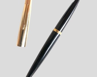 パーカー 45 万年筆、金箔キャップ、金ペン先、ヴィンテージペン