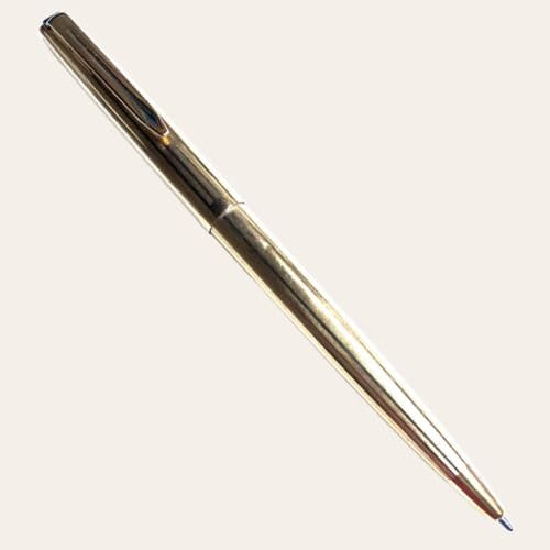 Penna A Sfera In Metallo E Legno Con Corpo In Ottone Cromato - Strumento Di Scrittura Di Lusso In Astuccio Regalo