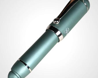 Filcao Micro Fountain Pen Ladybug in satin anodized green, collectible pen, purse pen, pocket pen, vintage pen