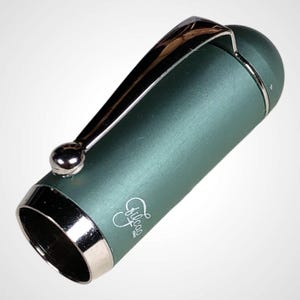 Filcao Micro Fountain Pen Ladybug in satin anodized green, collectible pen, purse pen, pocket pen, vintage pen image 6