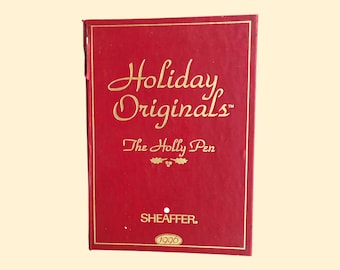 Estuche rojo SHEAFFER Holly Pen 1996, edición limitada, usado, estuche vintage para bolígrafos, estuche vintage para bolígrafos.