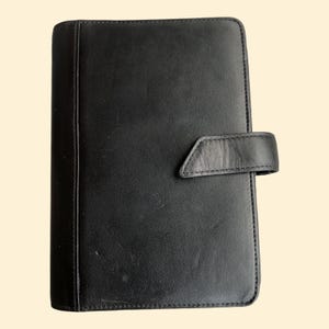 Organizer Agenda GREENWITCH mod. Lawrence Personal + Portafoglio Made In Italy In Pelle Nera, organizer vintage con portacarte, agenda retrò