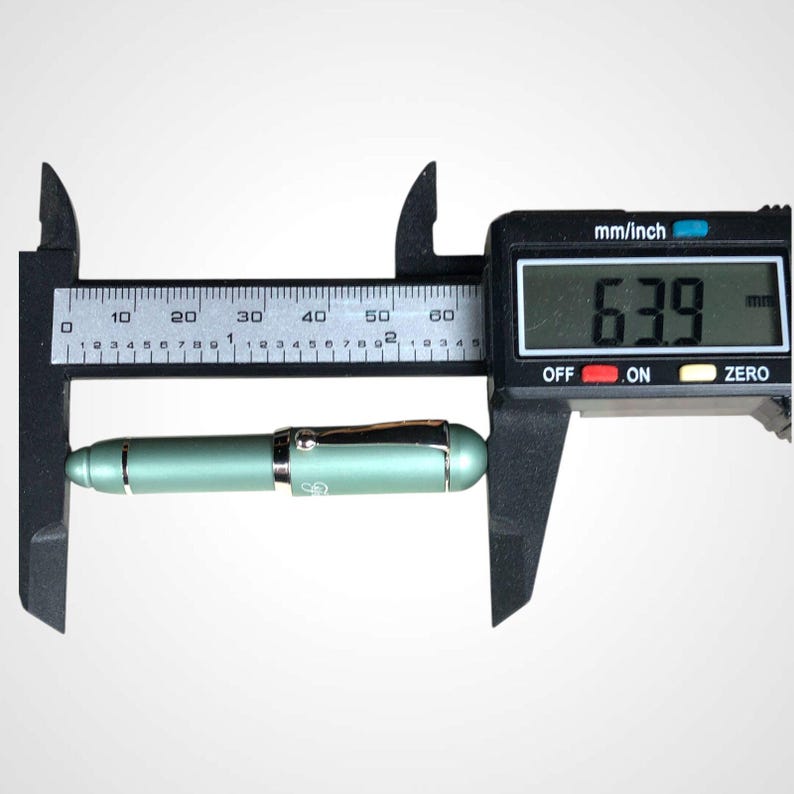 Filcao Micro Fountain Pen Ladybug in satin anodized green, collectible pen, purse pen, pocket pen, vintage pen image 7