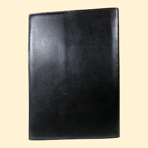 Original MIGNON (NOS) Notebook / Diary Holder In Smooth Black Leather Made in France, Leather Organizer, Vintage Writing Item,