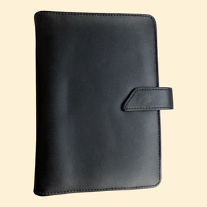 Organisator Agenda GREENWITCH Victoria Persoonlijk formaat Made In Italy zwart leer NOS, vintage Italiaanse agenda, Filofax compatibel notitieboek