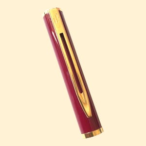 Penna Stilografica Waterman Cotelè Ricambio Cappuccio originale, NOS, Lacca Bordeaux / satinato grigio, cappuccio penna vintage Waterman