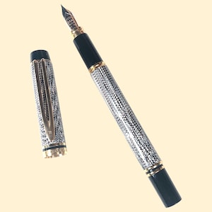 Waterman Penna Stilografica Man 200 Caviar, Penna Stilografica vintage in Resina con Finiture Dorate 23,3 kt, vintage luxury fountainpen