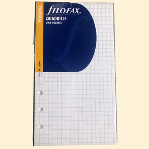 Filofax Ricambio originale per organizer agenda formato Personal, ricambi agenda vintage, fogli aggiuntivi agenda