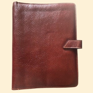 Agenda Organizadora GREENWITCH Dallas Tamanho A5 Fabricado na Itália Couro Marrom Martelado NOS, agenda vintage compatível com Filofax