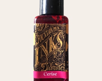 DIAMINE Fountain Pen Ink 30 ml, plastic bottle, assorted colors in shades of red, vintage fountain pen ink