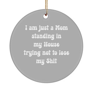 Just a Mom Christmas Ornament for Mother, Stepmom and Grandma, Novelty Gift for Stepmom, Mom, Grandma, Keepsake for Mom and Adopted Mom
