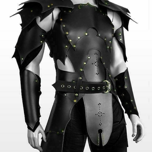 Medieval Armor Black Vampire Leather Armor Halloween Costume Etsy
