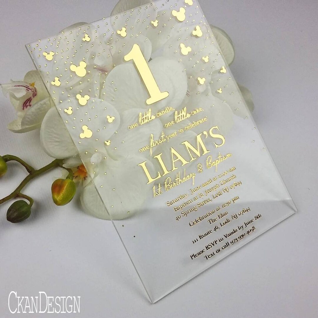 Acrylic Birthday Invitation, Unique Transparent Birthday Invite