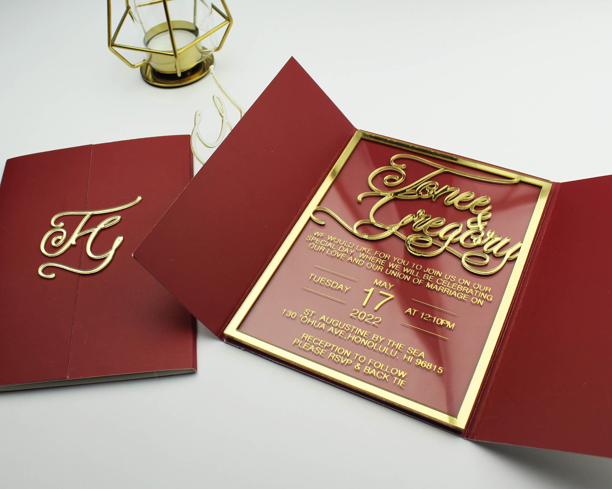 Elegance Scroll Custom Invitations, Real Gold Foil, Imprinted Scroll  Invitations, Boxed Embossed Wedding Invitations, Holographic Foil Print 