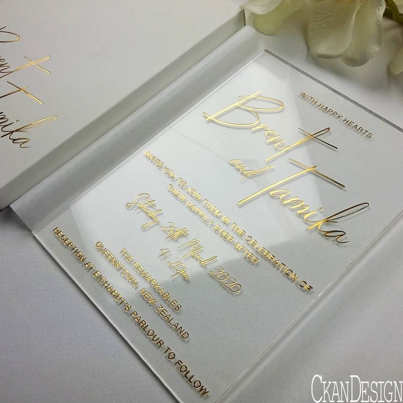 Custom Acrylic Wedding Invitation Acrylic Invites Acrylic Etsy