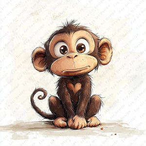 Funny Monkey Clipart, 10 High Quality JPG, Laughing Monkey, Cute Monkey, Player Monkey Digital Download, junk journal Kit